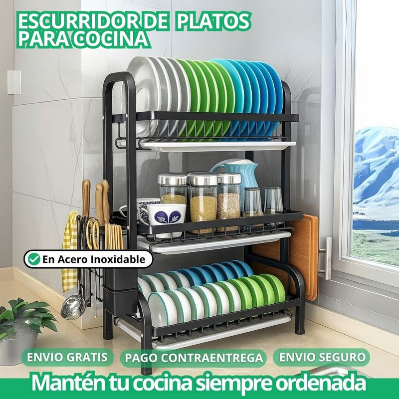 ESCURRIDOR EN ACERO INOXIDABLE 3 NIVELES