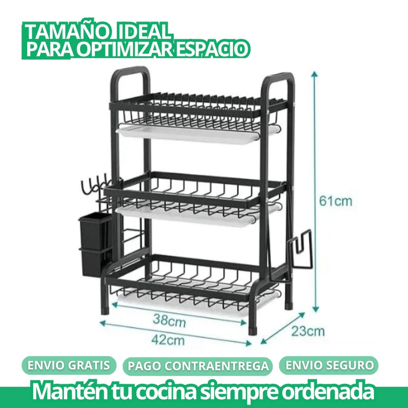ESCURRIDOR EN ACERO INOXIDABLE 3 NIVELES