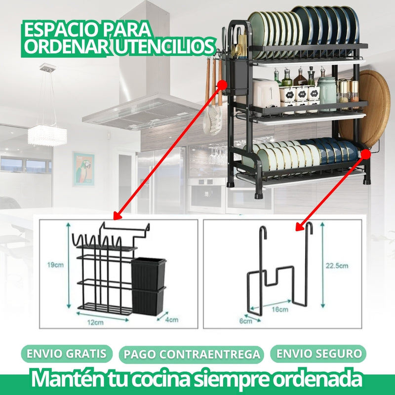 ESCURRIDOR EN ACERO INOXIDABLE 3 NIVELES